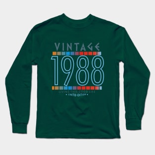 32nd Birthday T-Shirt - Vintage 1988 Long Sleeve T-Shirt